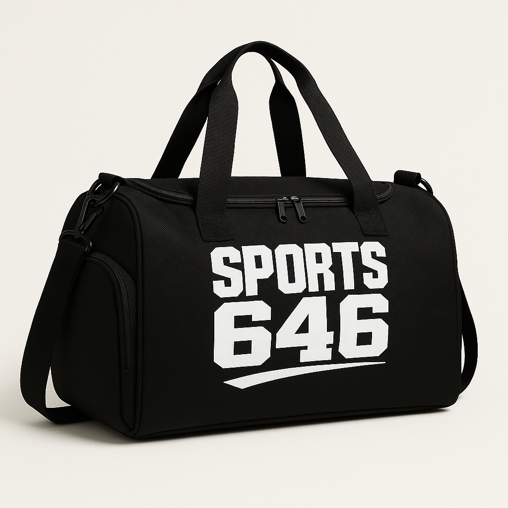 Sports646 Black Gym Duffle Bag